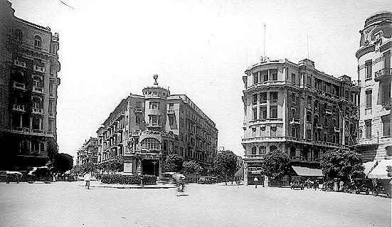 L-R: David Adda Building; Soliman Pasha Street; Stadard Life Insurance Bldg; Kasr al-Nil Street; Groppi Bldg; Antikhana Sreet; Senator Michel Ayoub Pasha Bldg (director of Alexandria customs and stock exchange)