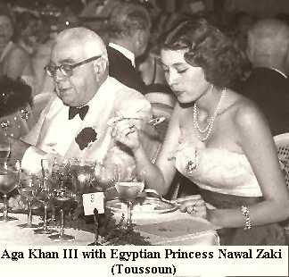 Egypt's Princess Said Toussoun with the Aga Khan III in France