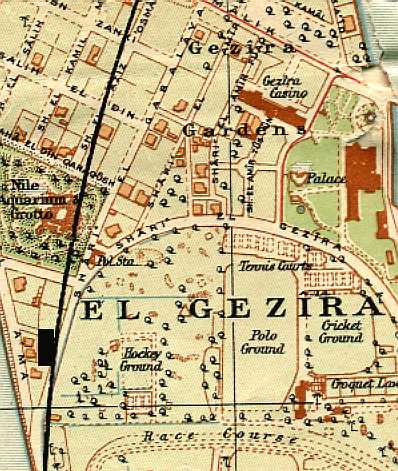 Zamalek map circa 1919; Lord Moyne's residence marked in black