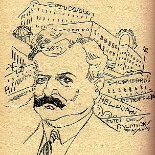 Charles Baehler caricature from Fargeon's Silhouettes d'Egypte