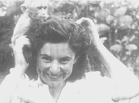 Lydia with her monkey Manolli