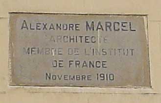 plaque for Alexandre Marcel